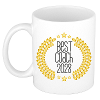 Cadeau koffie/thee mok   de beste Coach van 2028   wit   300 ml   keramiek