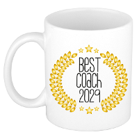Cadeau koffie/thee mok   de beste Coach van 2029   wit   300 ml   keramiek