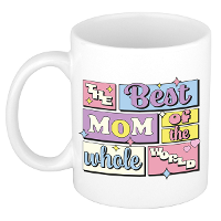 Cadeau koffie/thee mok   de beste mama   van de wereld   wit   300 ml   keramiek