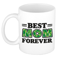 Cadeau koffie/thee mok   de beste mama voor altijd   blaadjes   300 ml   keramiek