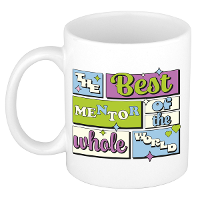 Cadeau koffie/thee mok   de beste mentor   van de wereld   wit   300 ml   keramiek