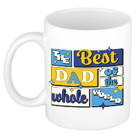 Cadeau koffie/thee mok   de beste pap   van de wereld   wit   300 ml   keramiek