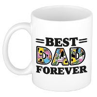 Cadeau koffie/thee mok   de beste papa voor altijd   Engelse drop   multi   300 ml   keramiek