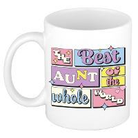 Cadeau koffie/thee mok   de beste tante   van de wereld   wit   300 ml   keramiek