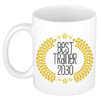Cadeau koffie/thee mok   de beste trainer van 2030   wit   300 ml   keramiek