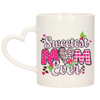 Cadeau koffie/thee mok mama   hartjes oor   liefste mam ooit   300 ml   Moederdag