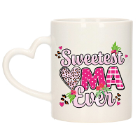 Cadeau koffie/thee mok oma   hartjes oor   liefste oma ooit   300 ml