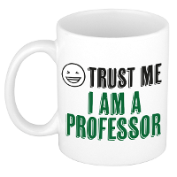 Cadeau koffie/thee mok   trust me I am a professor   groen   keramiek   300 ml