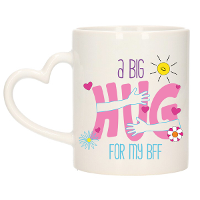 Cadeau koffie/thee mok voor BFF   hartje oor   big hug   300 ml   verjaardag