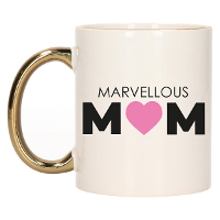 Cadeau koffie/thee mok voor Mama   goud   marvellous Mama   keramiek   300 ml   Moederdag
