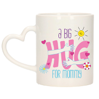 Cadeau koffie/thee mok voor mama   hartje oor   big hug   300 ml   Moederdag