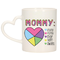 Cadeau koffie/thee mok voor Mama   hartjes oor   lieve woorden   keramiek   300 ml