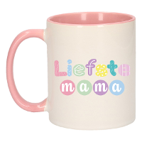 Cadeau koffie/thee mok voor Mama   roze   liefste Mama   Keramiek   300 ml   Moederdag