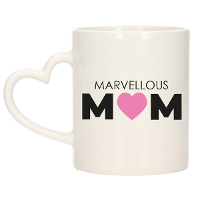 Cadeau koffie/thee mok voor Mama   wit   marvellous Mama   keramiek   300 ml   Moederdag