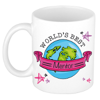 Cadeau koffie/thee mok voor mentor   beste mentor   roze   300 ml   juf/meester