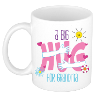 Cadeau koffie/thee mok voor Oma   wit   big hug   keramiek   300 ml   verjaardag/moederdag