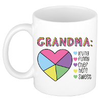 Cadeau koffie/thee mok voor Oma   wit   lieve woorden   keramiek   300 ml