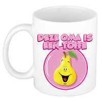 Cadeau koffie/thee mok voor Oma   wit   toffe Oma   keramiek   300 ml