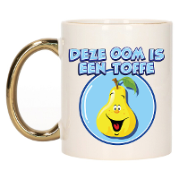 Cadeau koffie/thee mok voor Oom   goud   toffe Oom   keramiek   300 ml