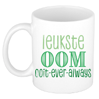 Cadeau koffie/thee mok voor oom   groen   de leukste oom   keramiek   300 ml