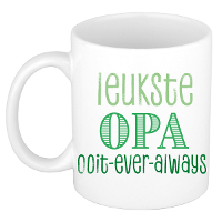 Cadeau koffie/thee mok voor Opa   groen   de leukste Opa   keramiek   300 ml
