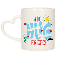 Cadeau koffie/thee mok voor papa   hartje oor   big hug   300 ml   Vaderdag