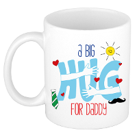 Cadeau koffie/thee mok voor papa   wit   big hug   300 ml   Vaderdag