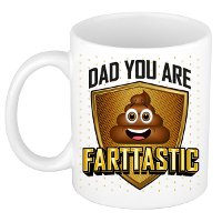 Cadeau koffie/thee mok voor papa   wit   fantastische pap   keramiek   300 ml   Vaderdag