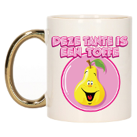 Cadeau koffie/thee mok voor Tante   goud   toffe Tante   keramiek   300 ml