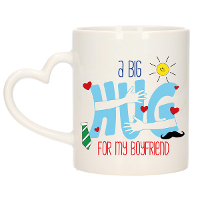 Cadeau koffie/thee mok voor vriend   hartje oor   big hug   300 ml   verjaardag