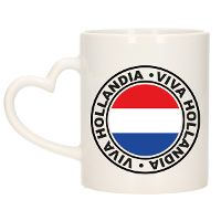Cadeau koffiemok Viva Hollandia   vlag   I love   300 ml   keramiek