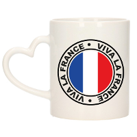 Cadeau koffiemok Viva la France   vlag   I love   300 ml   keramiek