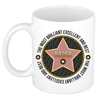 Cadeau koffiemok voor de beste broer   walk of fame   keramiek   300 ml