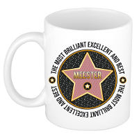 Cadeau koffiemok voor de beste meester   walk of fame   keramiek   300 ml