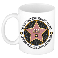 Cadeau koffiemok voor de beste opa   walk of fame   keramiek   300 ml