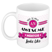 Cadeau koffiemok voor een geweldige mentor   roze   keramiek   300 ml