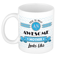 Cadeau koffiemok voor een geweldige moeder   blauw   keramiek   300 ml   moederdag