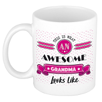 Cadeau koffiemok voor een geweldige oma   roze   keramiek   300 ml