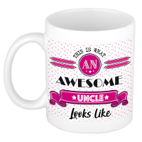 Cadeau koffiemok voor een geweldige oom   roze   keramiek   300 ml