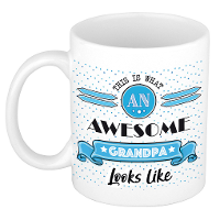 Cadeau koffiemok voor een geweldige opa   blauw   keramiek   300 ml
