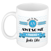 Cadeau koffiemok voor een geweldige vriend   blauw   keramiek   300 ml