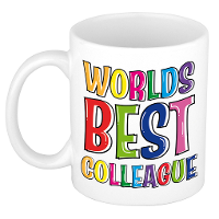 Cadeau mok / beker voor collega   worlds best colleague   keramiek