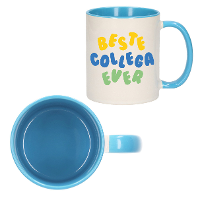 Cadeau mok voor collega   beste collega ever   blauw   keramiek   300 ml