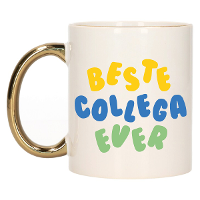 Cadeau mok voor collega   beste collega ever   goud   keramiek   300 ml