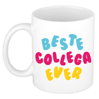 Cadeau mok voor collega   beste collega ever   wit   keramiek   300 ml