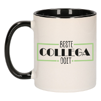 Cadeau mok voor collega   beste collega ooit   groen/zwart   keramiek   300 ml