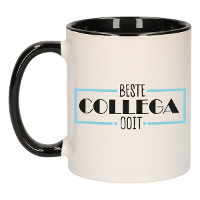 Cadeau mok voor collega   beste collega ooit   zwart   keramiek   300 ml