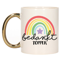 Cadeau mok voor collega   goud   bedankt   afscheid/pensioen   keramiek   300 ml