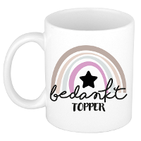 Cadeau mok voor collega   wit   bedankt   afscheid/pensioen   keramiek   300 ml
