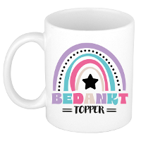 Cadeau mok voor collega   wit   bedankt topper   afscheid/pensioen   keramiek   300 ml